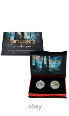 2022 New Zealand Lord of the Rings Two Towers 2 x 1 oz Silver Proof Coin Set