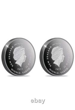 2022 New Zealand Lord of the Rings Two Towers 2 x 1 oz Silver Proof Coin Set