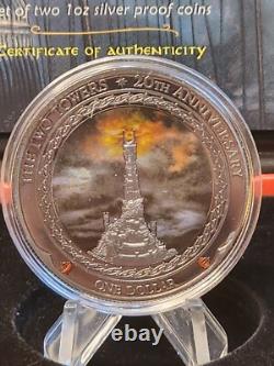 2022 New Zealand Lord of the Rings Two Towers 2 x 1 oz Silver Proof Coin Set