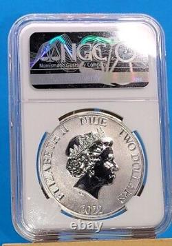 2022 Niue 1 Oz $2 Star Wars Darth Vader Ms70 Er. 999 Silver Coin `