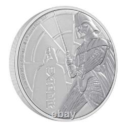 2022 Niue 1 Oz $2 Star Wars Darth Vader Ms70 Er. 999 Silver Coin `