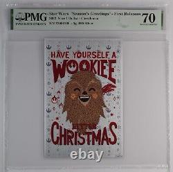 2022 Niue $1 Star Wars Season's Greetings Wookie Pmg 70 Fr. 999 Silver Foil