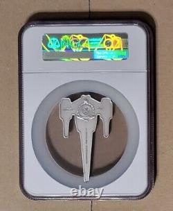 2023 NIUE $10 STAR WARS 3oz THE MANDALORIAN'S N-1 STARFIGHTER NGC MS70 UC FR