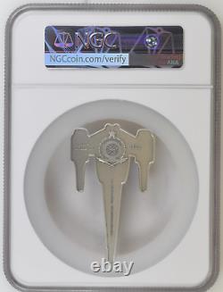 2023 NIUE $10 STAR WARS 3oz THE MANDALORIAN'S N-1 STARFIGHTER NGC MS70 UC FR