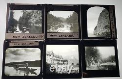 21 Antique New Zealand Govt Publicity Magic Lantern Glass Slides Scenery Locals