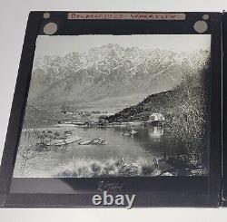 21 Antique New Zealand Govt Publicity Magic Lantern Glass Slides Scenery Locals