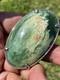 2 1/2 New Zealand Nephrite Greenstone JADE Cabochon STERLING SILVER Belt BUCKLE