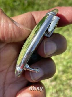 2 1/2 New Zealand Nephrite Greenstone JADE Cabochon STERLING SILVER Belt BUCKLE 2 1/2 New Zealand Nephrite Greenstone JADE Cabochon STERLING SILVER Belt BUCKLE