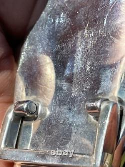 2 1/2 New Zealand Nephrite Greenstone JADE Cabochon STERLING SILVER Belt BUCKLE 2 1/2 New Zealand Nephrite Greenstone JADE Cabochon STERLING SILVER Belt BUCKLE