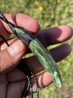 2 3/8 New Zealand MARSDEN Flower Jade RAREST Nephrite Pounamu Maori ADZE TOKI