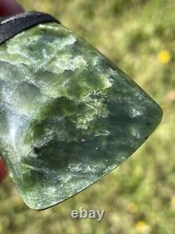 2 3/8 New Zealand MARSDEN Flower Jade RAREST Nephrite Pounamu Maori ADZE TOKI