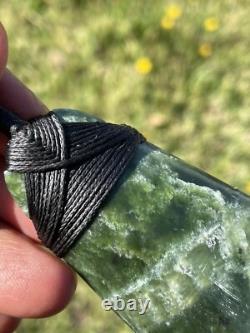 2 3/8 New Zealand MARSDEN Flower Jade RAREST Nephrite Pounamu Maori ADZE TOKI