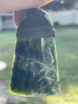 2 3/8 New Zealand MARSDEN Flower Jade RAREST Nephrite Pounamu Maori ADZE TOKI