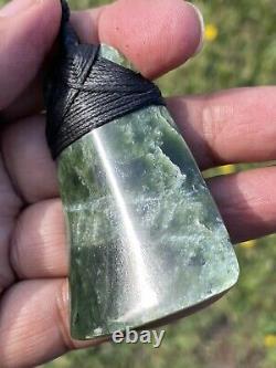 2 3/8 New Zealand MARSDEN Flower Jade RAREST Nephrite Pounamu Maori ADZE TOKI