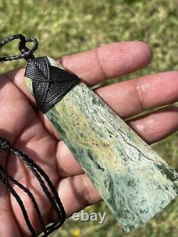 3 11/16 New Zealand MARSDEN Flower Jade RARE Nephrite Pounamu Maori ADZE TOKI