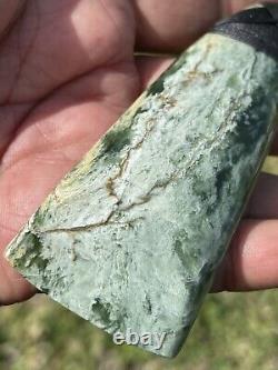 3 11/16 New Zealand MARSDEN Flower Jade RARE Nephrite Pounamu Maori ADZE TOKI