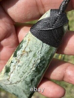 3 11/16 New Zealand MARSDEN Flower Jade RARE Nephrite Pounamu Maori ADZE TOKI