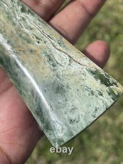 3 11/16 New Zealand MARSDEN Flower Jade RARE Nephrite Pounamu Maori ADZE TOKI