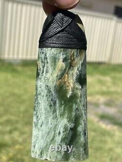 3 13/16 New Zealand MARSDEN Flower Jade RARE Nephrite Pounamu Maori ADZE TOKI