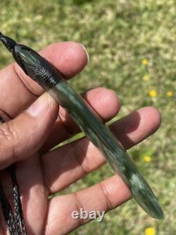 3 13/16 New Zealand MARSDEN Flower Jade RARE Nephrite Pounamu Maori ADZE TOKI