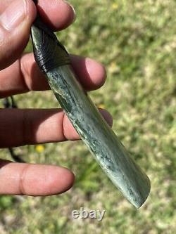 3 13/16 New Zealand MARSDEN Flower Jade RARE Nephrite Pounamu Maori ADZE TOKI