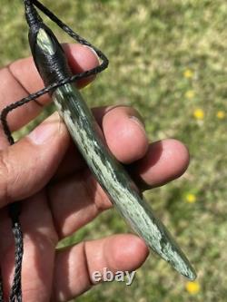 3 13/16 New Zealand MARSDEN Flower Jade RARE Nephrite Pounamu Maori ADZE TOKI