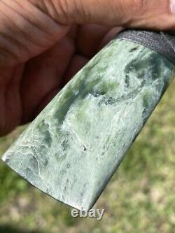 3 13/16 New Zealand MARSDEN Flower Jade RARE Nephrite Pounamu Maori ADZE TOKI