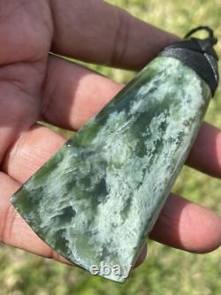 3 13/16 New Zealand MARSDEN Flower Jade RARE Nephrite Pounamu Maori ADZE TOKI