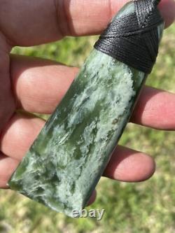 3 13/16 New Zealand MARSDEN Flower Jade RARE Nephrite Pounamu Maori ADZE TOKI