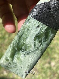 3 13/16 New Zealand MARSDEN Flower Jade RARE Nephrite Pounamu Maori ADZE TOKI