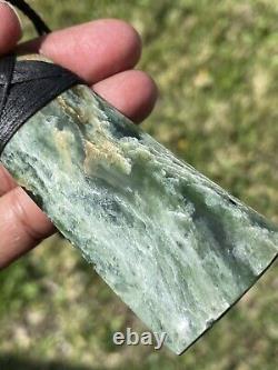 3 13/16 New Zealand MARSDEN Flower Jade RARE Nephrite Pounamu Maori ADZE TOKI