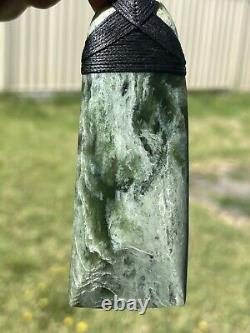 3 13/16 New Zealand MARSDEN Flower Jade RARE Nephrite Pounamu Maori ADZE TOKI