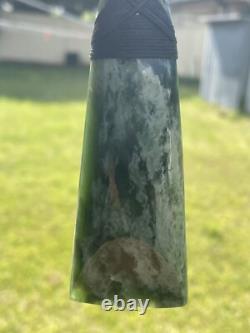 3 13/16 New Zealand MARSDEN Flower Jade RARE Nephrite Pounamu Maori ADZE TOKI