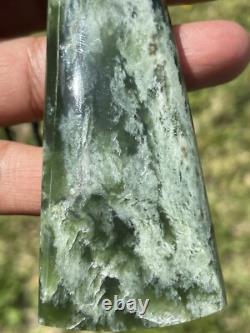 3 13/16 New Zealand MARSDEN Flower Jade RARE Nephrite Pounamu Maori ADZE TOKI