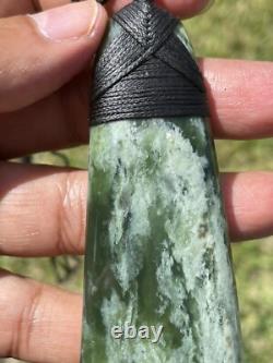 3 13/16 New Zealand MARSDEN Flower Jade RARE Nephrite Pounamu Maori ADZE TOKI