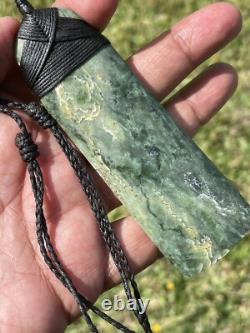 3 15/16 New Zealand MARSDEN Flower Jade RARE Nephrite Pounamu Maori ADZE TOKI