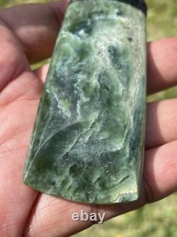 3 15/16 New Zealand MARSDEN Flower Jade RARE Nephrite Pounamu Maori ADZE TOKI