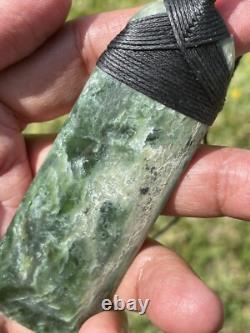 3 15/16 New Zealand MARSDEN Flower Jade RARE Nephrite Pounamu Maori ADZE TOKI