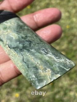 3 15/16 New Zealand MARSDEN Flower Jade RARE Nephrite Pounamu Maori ADZE TOKI