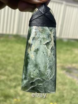 3 3/8 New Zealand MARSDEN Flower Jade SomeRED Nephrite Pounamu Maori ADZE TOKI