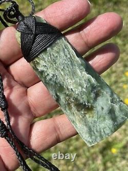 3 3/8 New Zealand MARSDEN Flower Jade SomeRED Nephrite Pounamu Maori ADZE TOKI