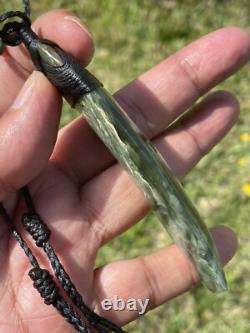 3 3/8 New Zealand MARSDEN Flower Jade SomeRED Nephrite Pounamu Maori ADZE TOKI