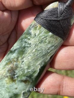 3 3/8 New Zealand MARSDEN Flower Jade SomeRED Nephrite Pounamu Maori ADZE TOKI