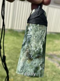 3 3/8 New Zealand MARSDEN Flower Jade SomeRED Nephrite Pounamu Maori ADZE TOKI