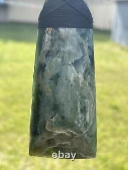 3 3/8 New Zealand MARSDEN Flower Jade SomeRED Nephrite Pounamu Maori ADZE TOKI