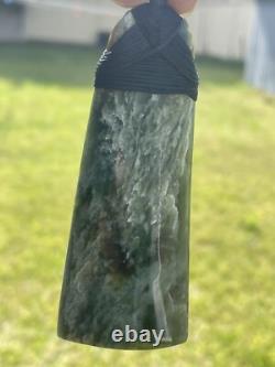 3 3/8 New Zealand MARSDEN Flower Jade SomeRED Nephrite Pounamu Maori ADZE TOKI