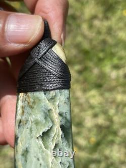 3 3/8 New Zealand MARSDEN Flower Jade SomeRED Nephrite Pounamu Maori ADZE TOKI