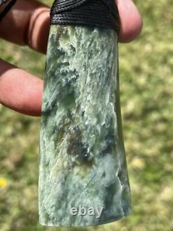 3 3/8 New Zealand MARSDEN Flower Jade SomeRED Nephrite Pounamu Maori ADZE TOKI