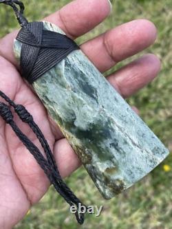 3 7/8 New Zealand MARSDEN Flower Jade RareRED Nephrite Pounamu Maori ADZE TOKI