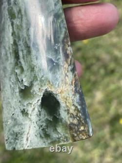 3 7/8 New Zealand MARSDEN Flower Jade RareRED Nephrite Pounamu Maori ADZE TOKI